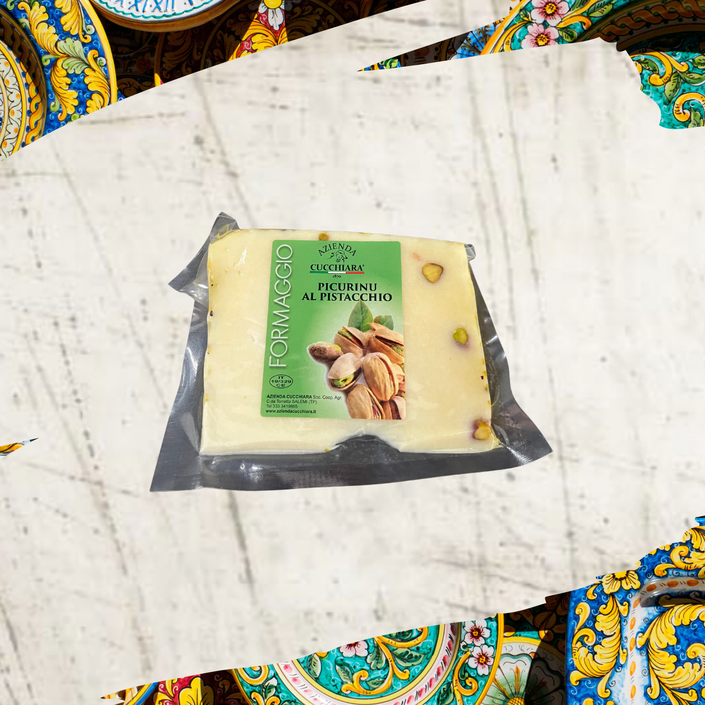 Primosale al Pistacchio ca. 250g (Junger Schafskäse aus roher Milch mit Pistazien)