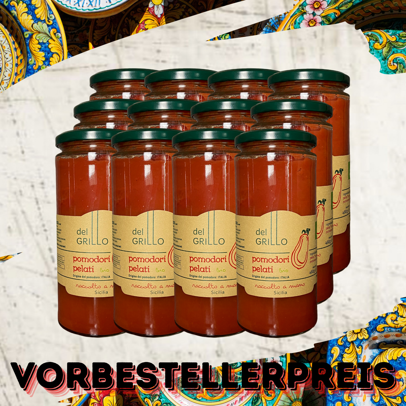 Pomodori Pelati biologici 12 x 480g neue Ernte (Geschälte Bio Tomaten)