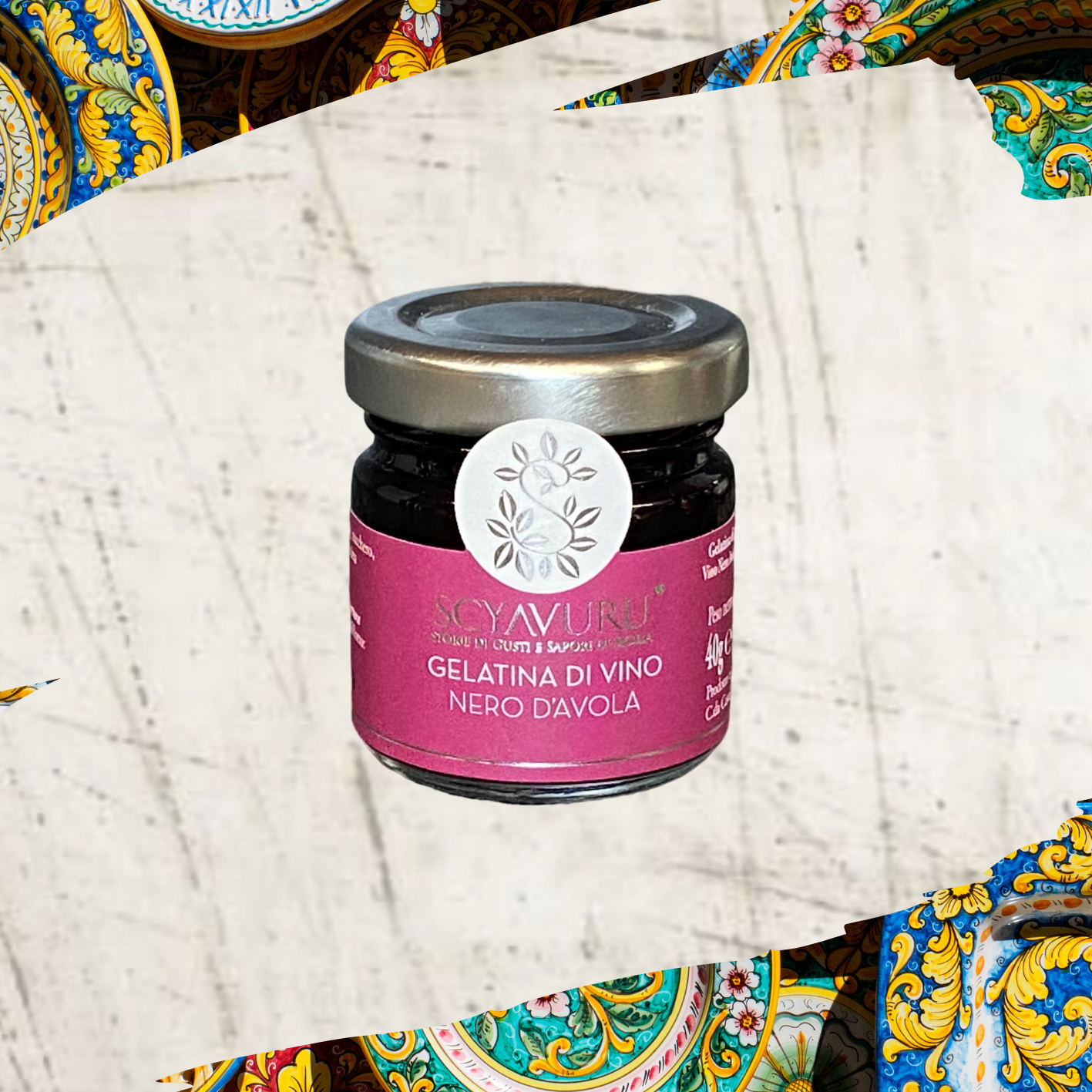 Gelatina di Vino Nero d`Avola 40g (Weingelee aus der Nero d`Avola Traube)