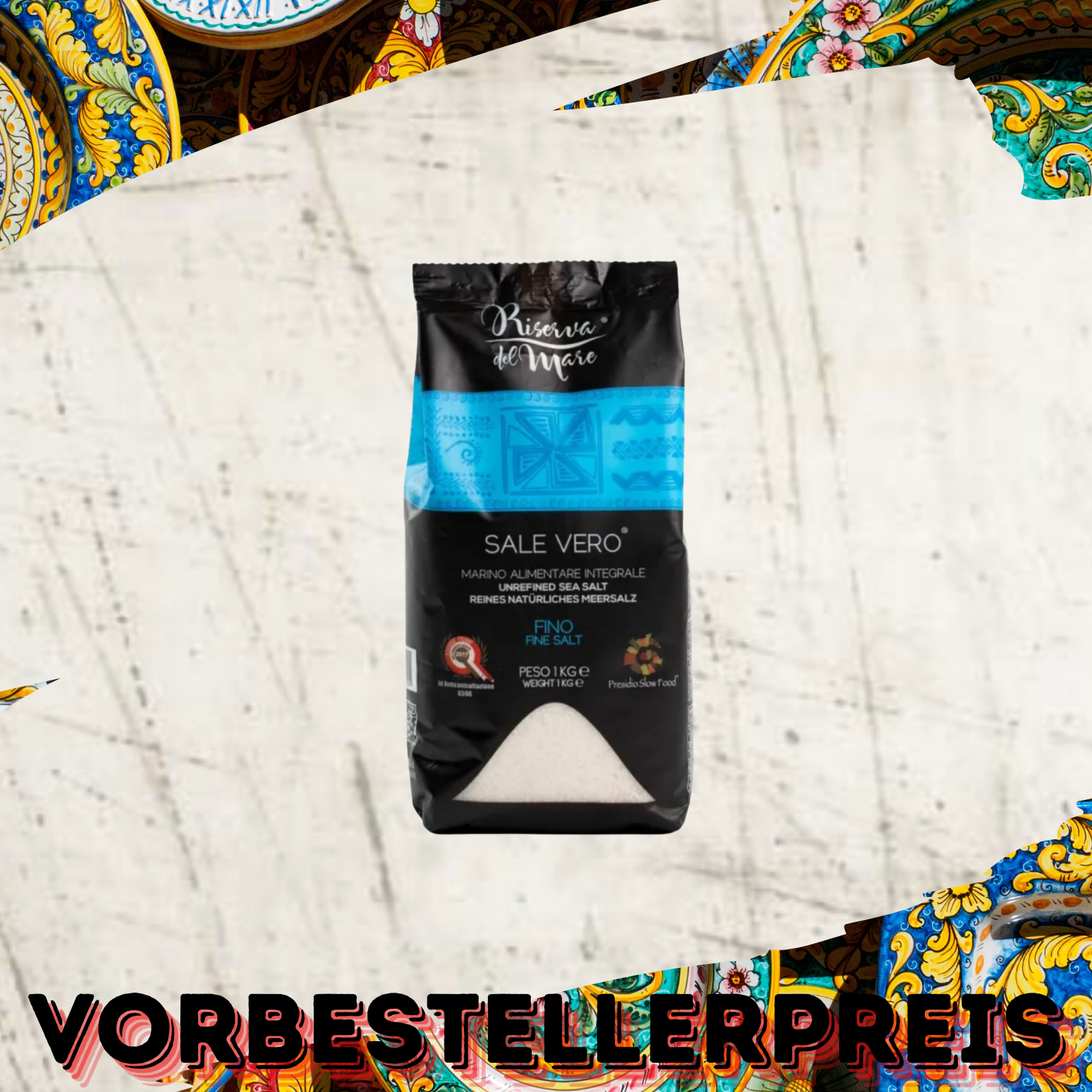 Sale Marino Integrale Artigianale - presidio Slow Food 1 Kg (naturbelassenes Meersalz - Ein Slow Food Produkt)