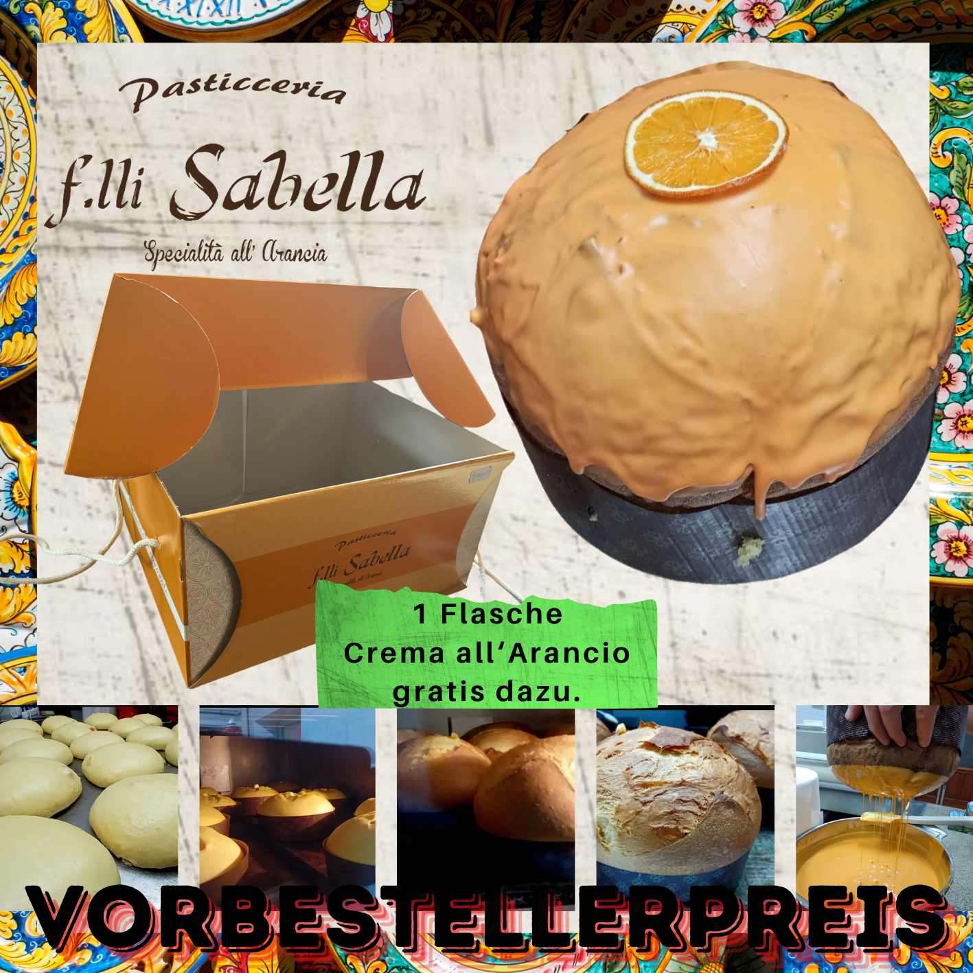 Panettone artigianale all` Arancio con crema spalmabile all‘ Arancio - (51. KW)