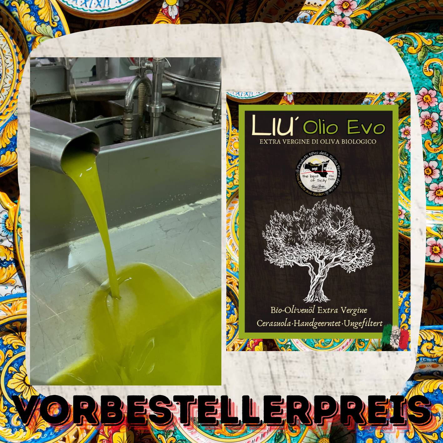Olio extra Vergine d‘Oliva biologico neue ernte 2025 (Olivenöl extra Vergine aus biologischem Anbau)